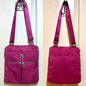 Baggallini Slim Crossbody Wallet Purse - Bright Pink, Medium